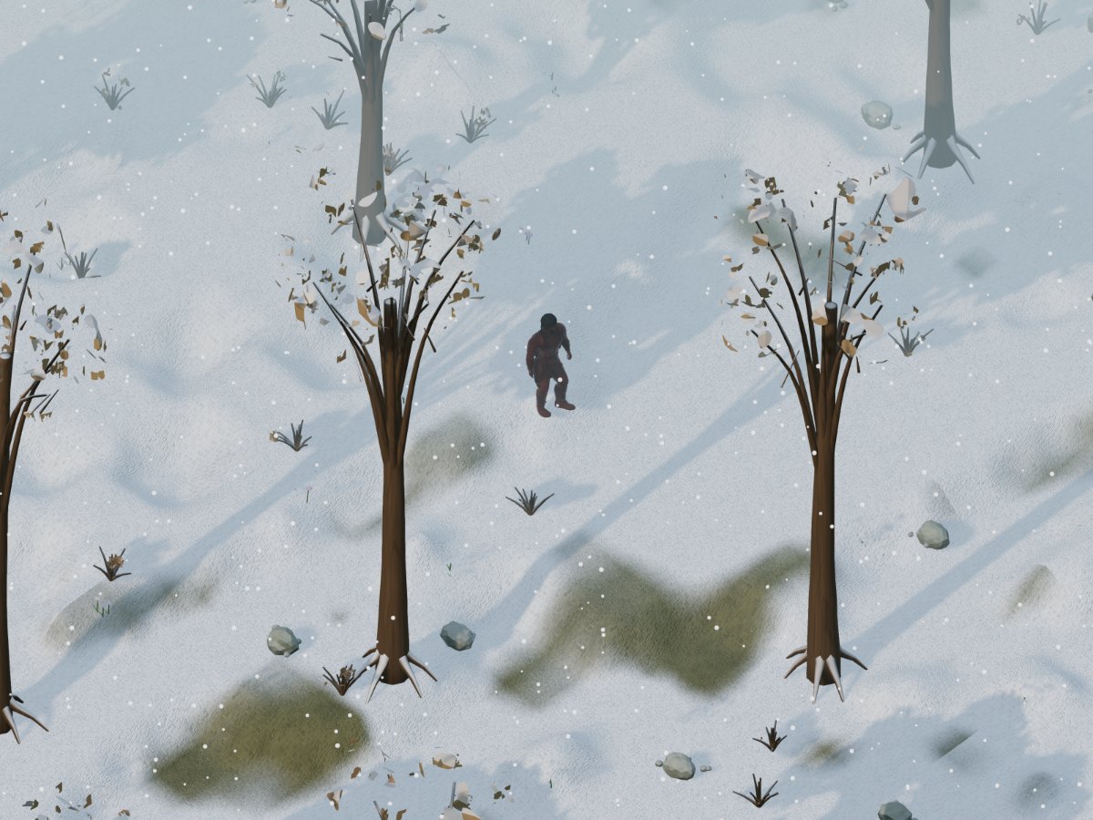 Il bosco mentre nevica