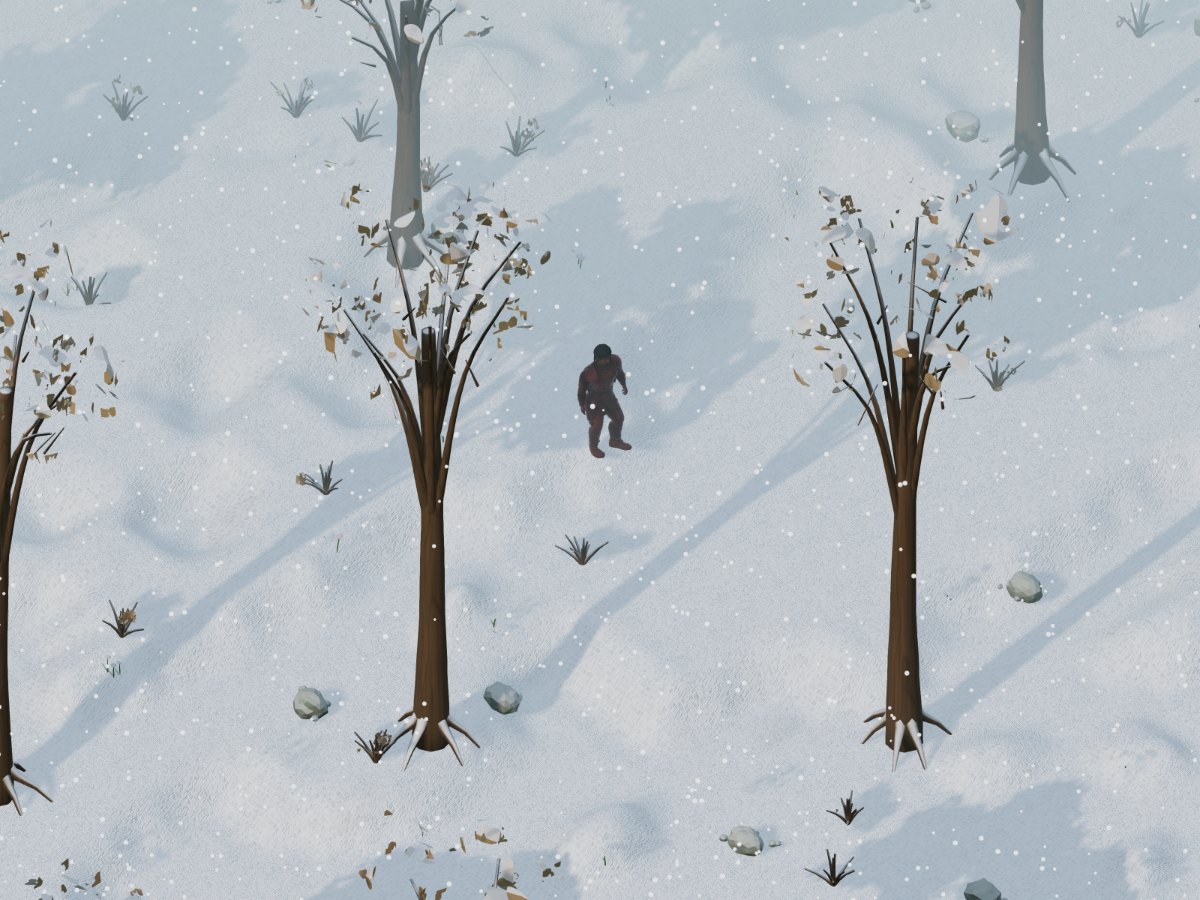 Il bosco durante una tormenta di neve
