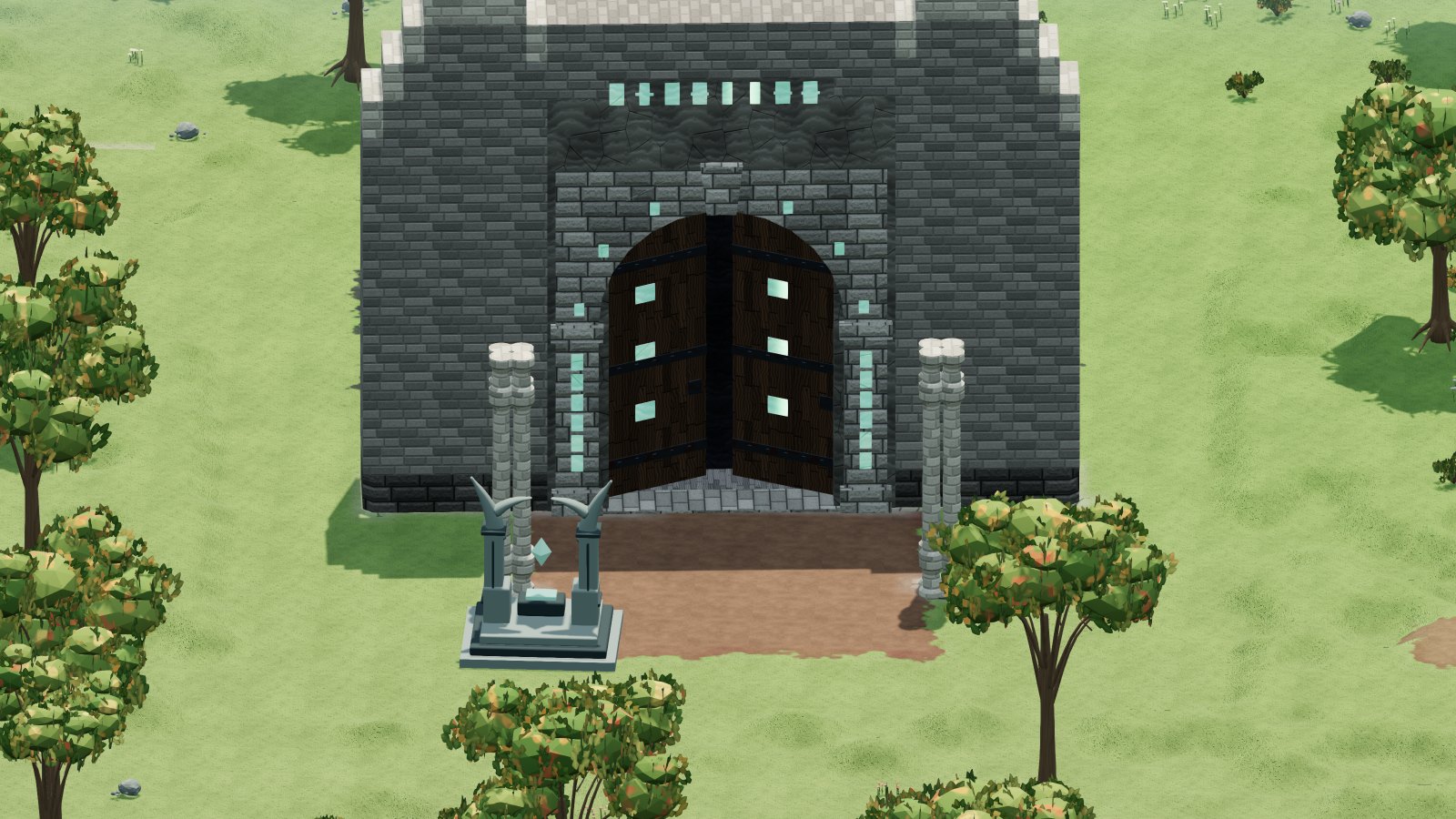 Il portale-tempio di un dungeon sulla pianura
