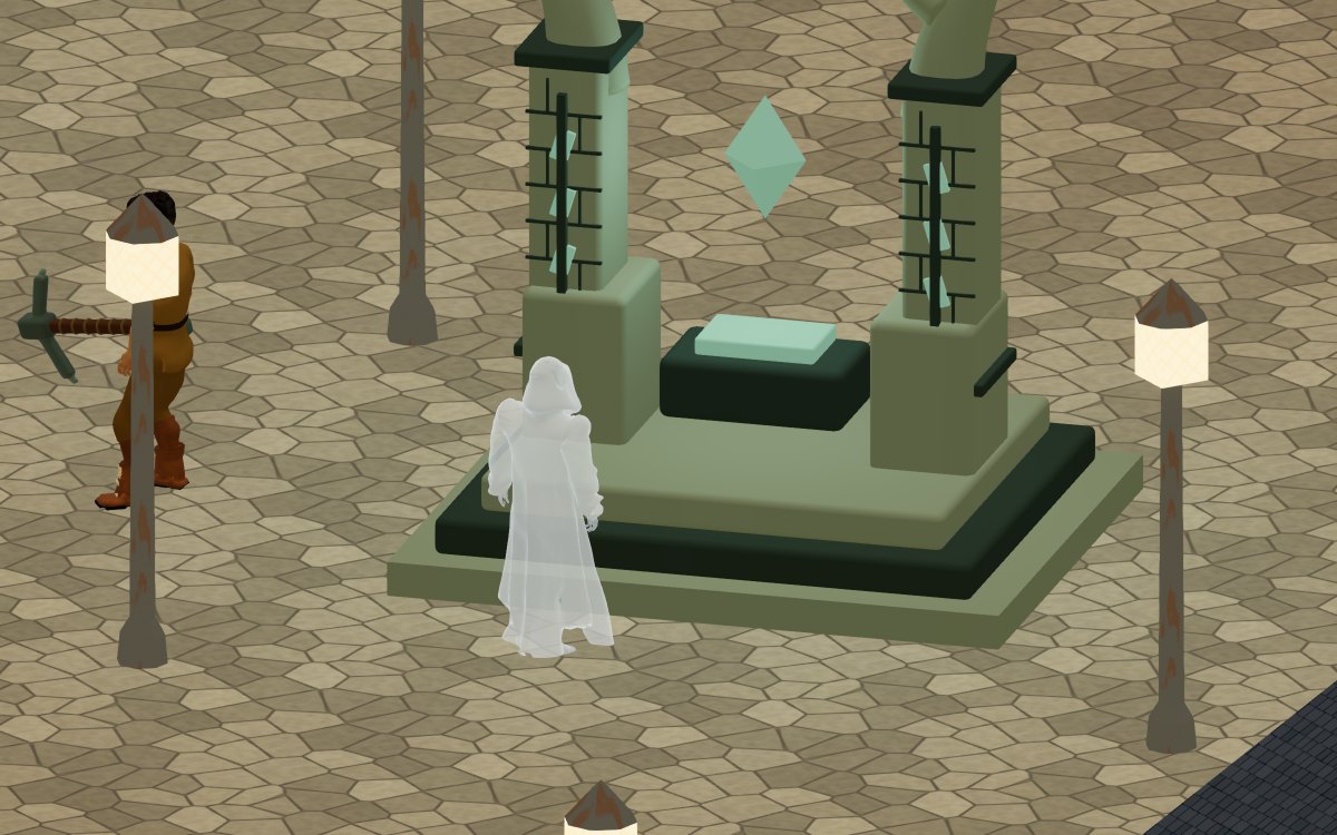 Un fantasma accanto al totem della resurrezione